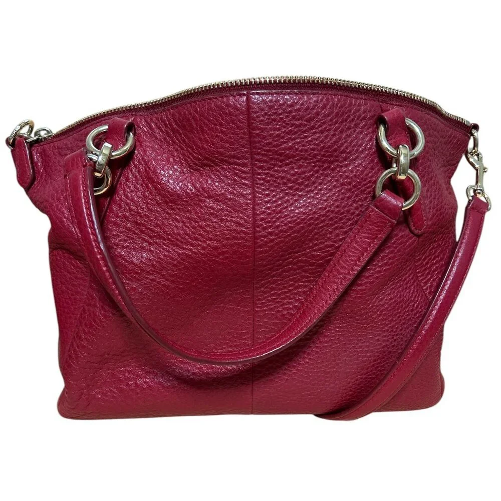 Coach Kelsey Red Handbag with crossbody strap - Picture 2 of 4